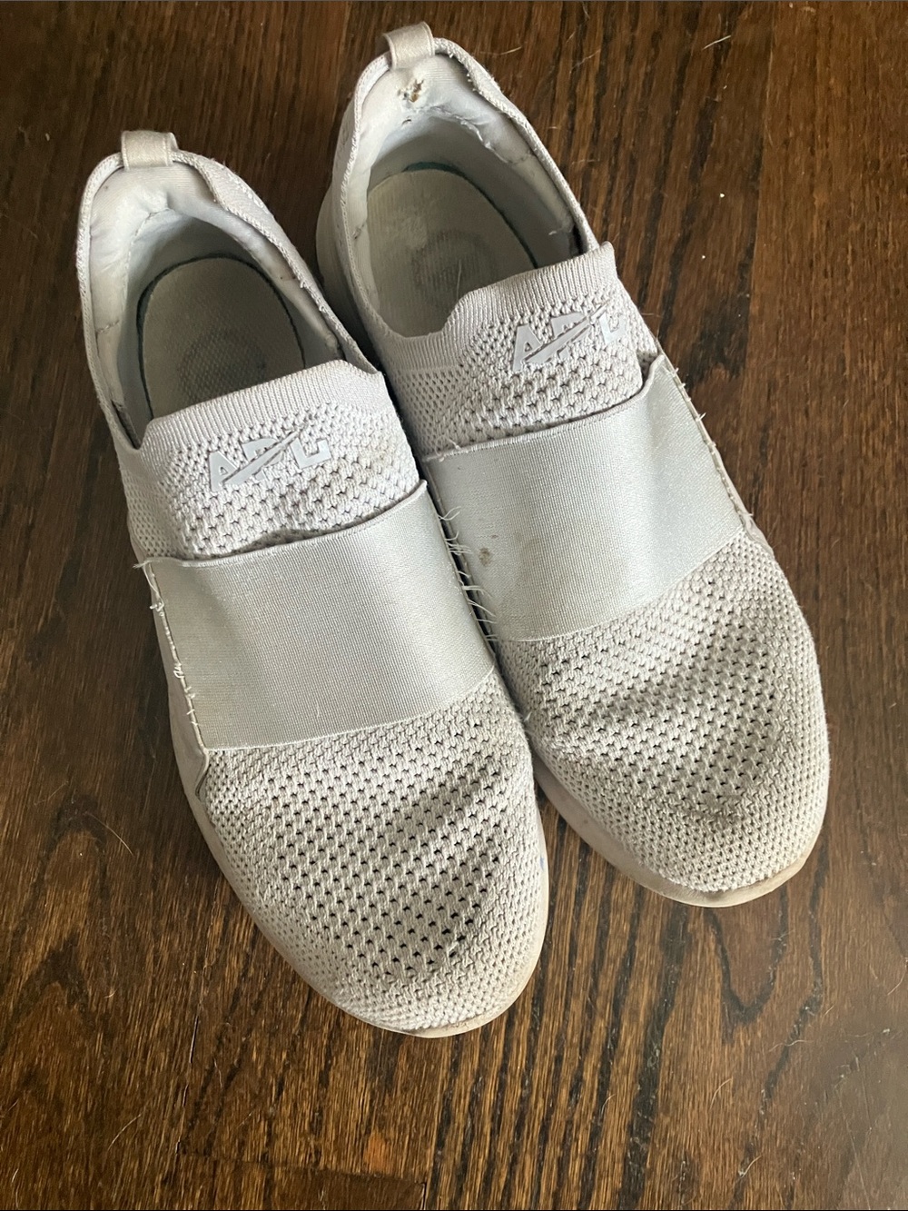 APL Light Gray Slip-On Knit Sneakers